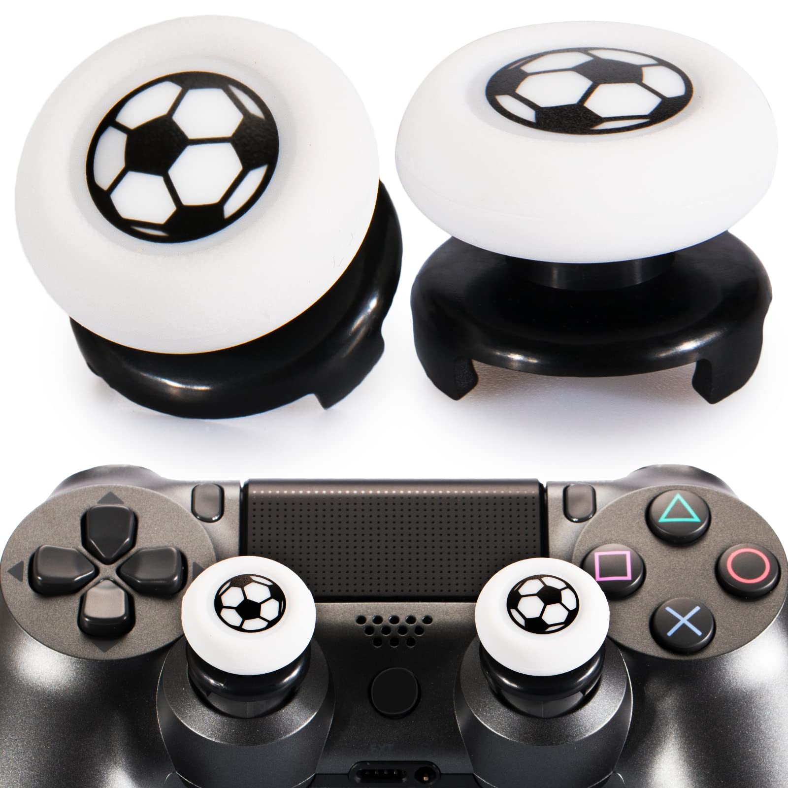 Playrealm FPS Thumbstick Grip Agarres para el Pulgar Extensor Y Textura 3D Caucho Silicona Apretón Cubrir 2 Juegos para PS5 Dualsenese y PS4 Mando (Bioh Verde) — view 11