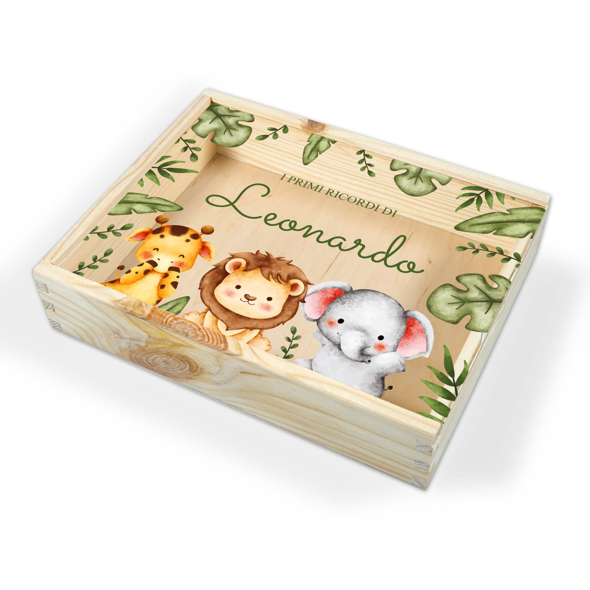 Memory Box Baby Scatola di Legno Personalizzata 22 x 17 cm Vari Motivi per Nascita e Battesimo Scatola Regalo con Coperchio in plexiglass personalizzato (22x17 cm nascita/bambini)