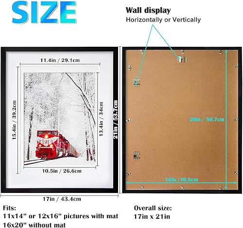 Vista 595 de Egofine Portarretratos de 9 x 12 pulgadas hecho de madera maciza con plexiglás, fotos de 5 x 7/6 x 8 con paspartú o de 9 x 12 pulgadas sin paspartú