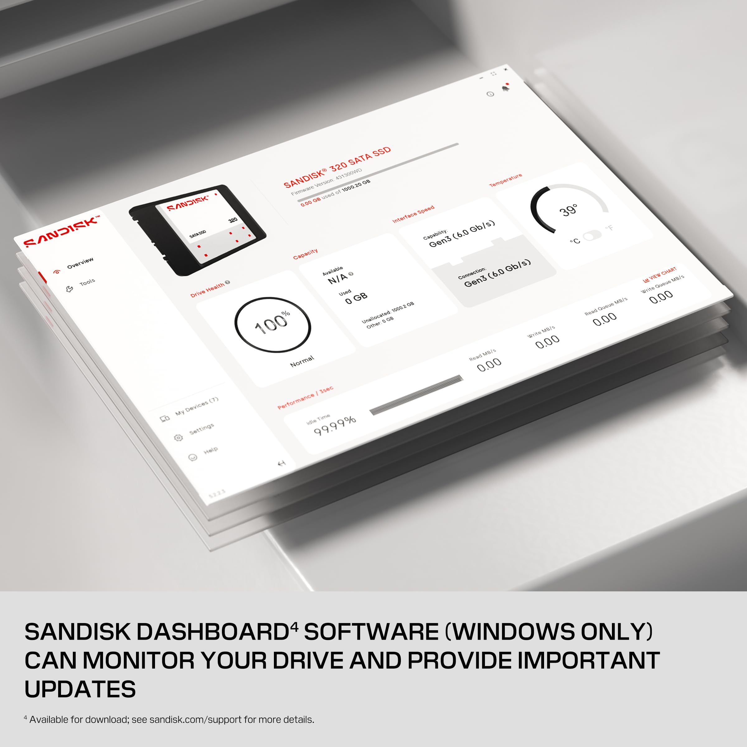 SANDISK 320 Disque SSD SATA 500 Go (2,5”/7 mm, Vitesses de Lecture allant Jusqu’à 545 Mo/s, Technologie éprouvée NAND 3D SANDISK)