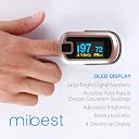Pulse Oximeter Fingertip, Blood Oxygen Saturation Monitor (SpO2) with Rate Measurements and Waveform Graph, Portable Digital Reading OLED Display, Batteries Lanyard and Carry Case Included gallery image