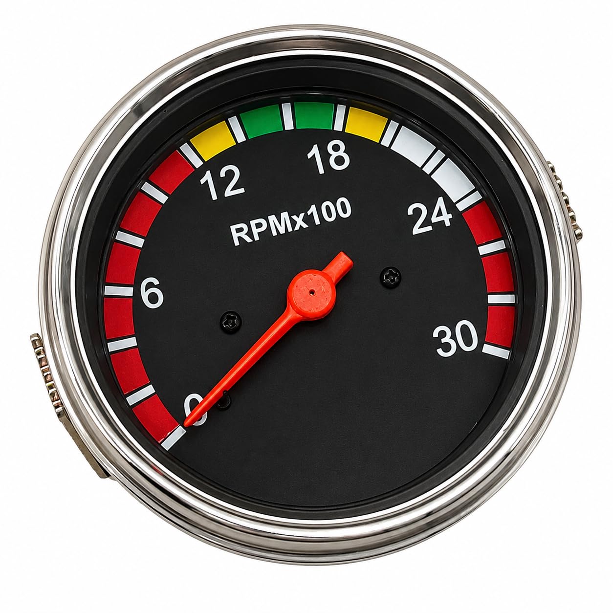 APSMOTIV Universal Electrical Speedometer Gauge wiith 3 Terminal for Tractors 12V – 0-30 RPM x 100, Analog Agricultural, Heavy-Duty Vehicles Gauge, 0-3000 RPM, Black Face with Chrome Bezel-image-5