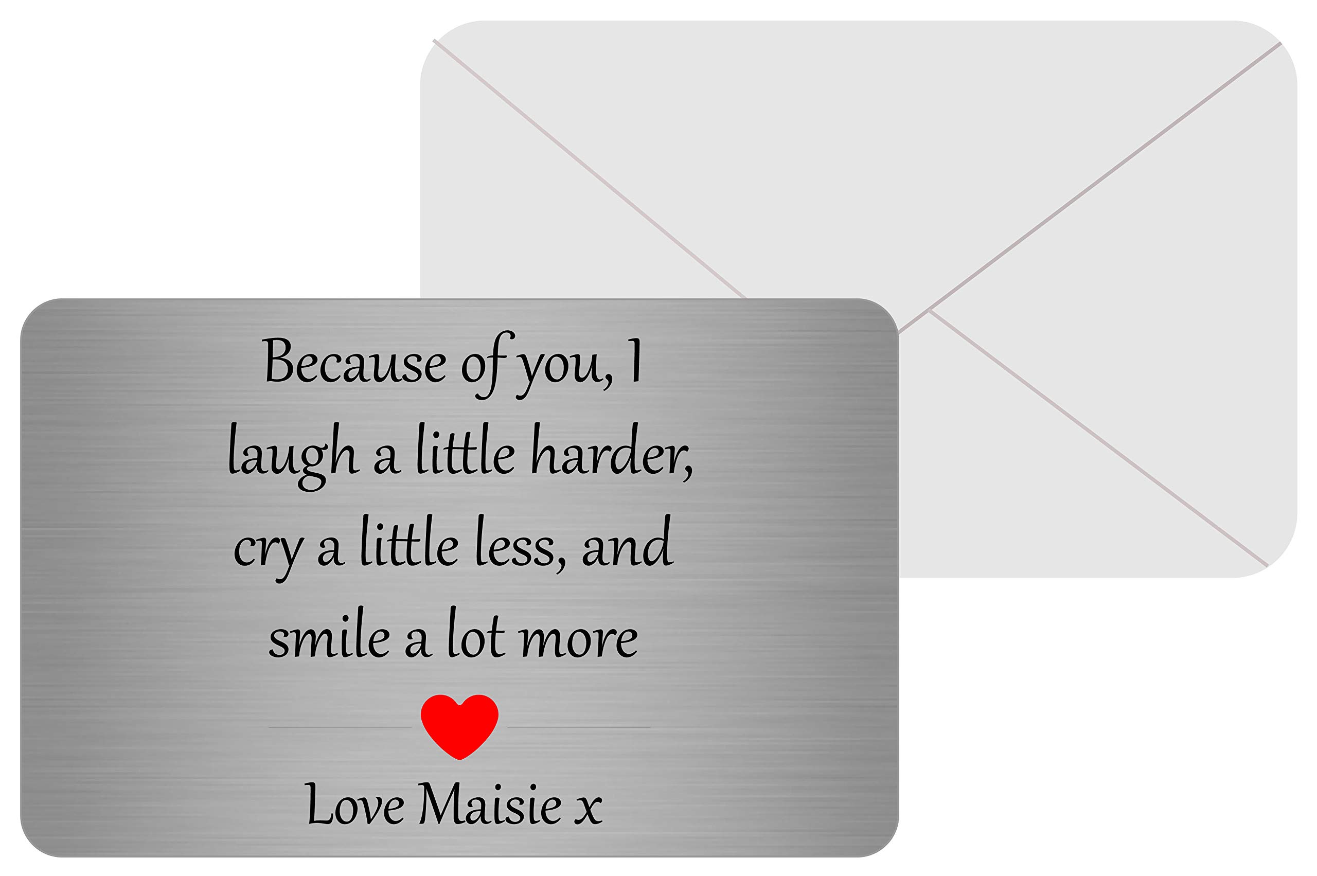 Birsppy Maggie-mais Personalised Sentimental Metal Wallet Card Keepsake Boyfriend/Girlfriend