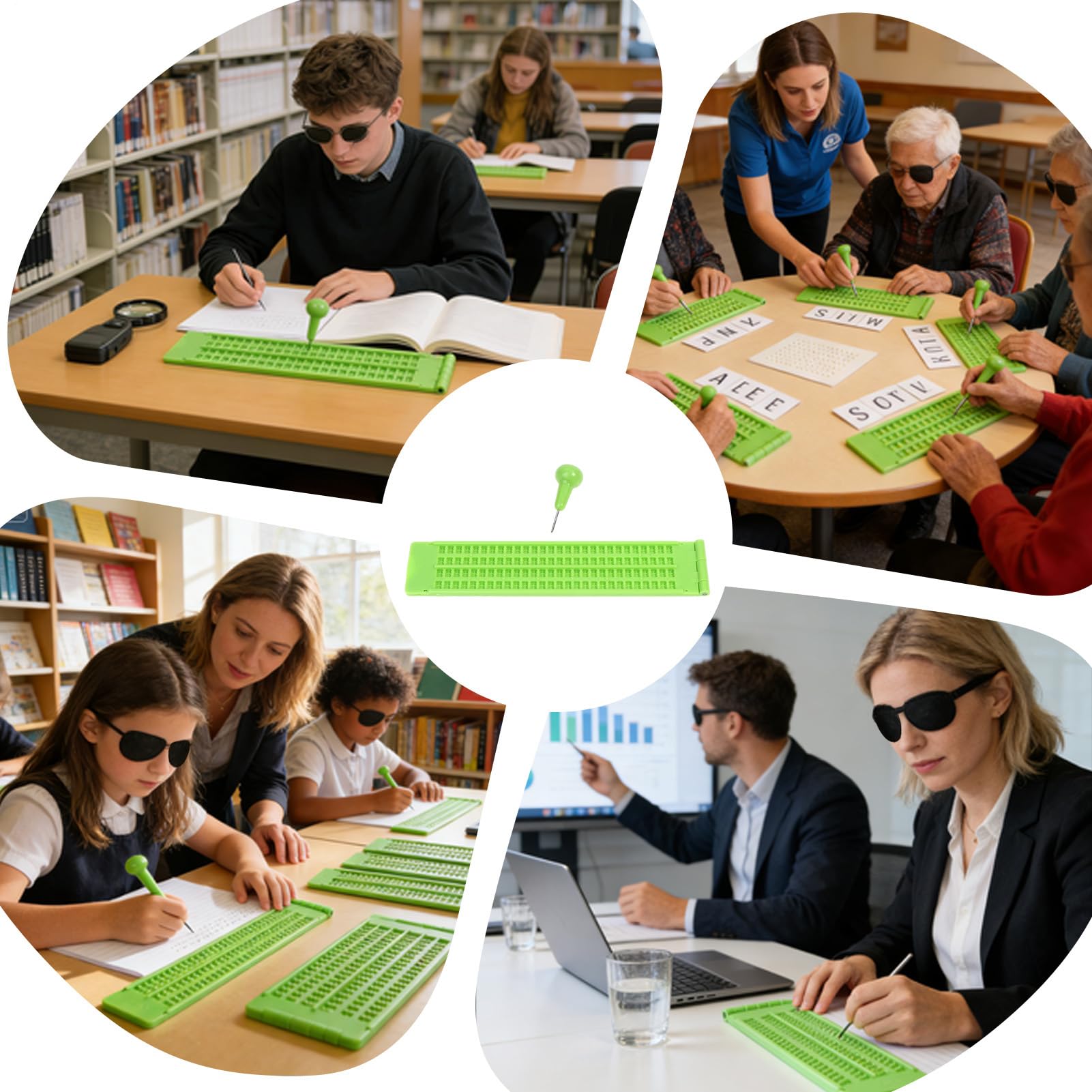 Herramientas De Escritura Braille Ayuda De Práctica Para Ciegos 4 Líneas 28 | Pizarra De Aprendizaje Braille Para Aprendices Niños Adolescentes Adultos Escuela Educación En El Hogar Centros