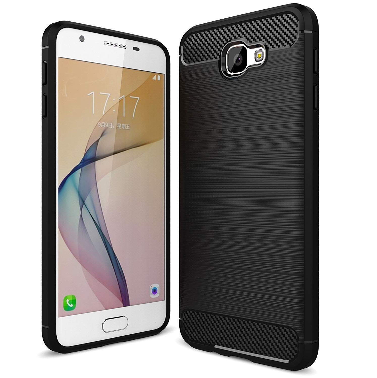 Amazon Brand - Solimo Carbon Fiber Texture Shockproof Back Case Cover for Samsung Galaxy J7 Prime - Midnight Black (B0BQVX8Z9V) Amazon Price History, Amazon Price Tracker
