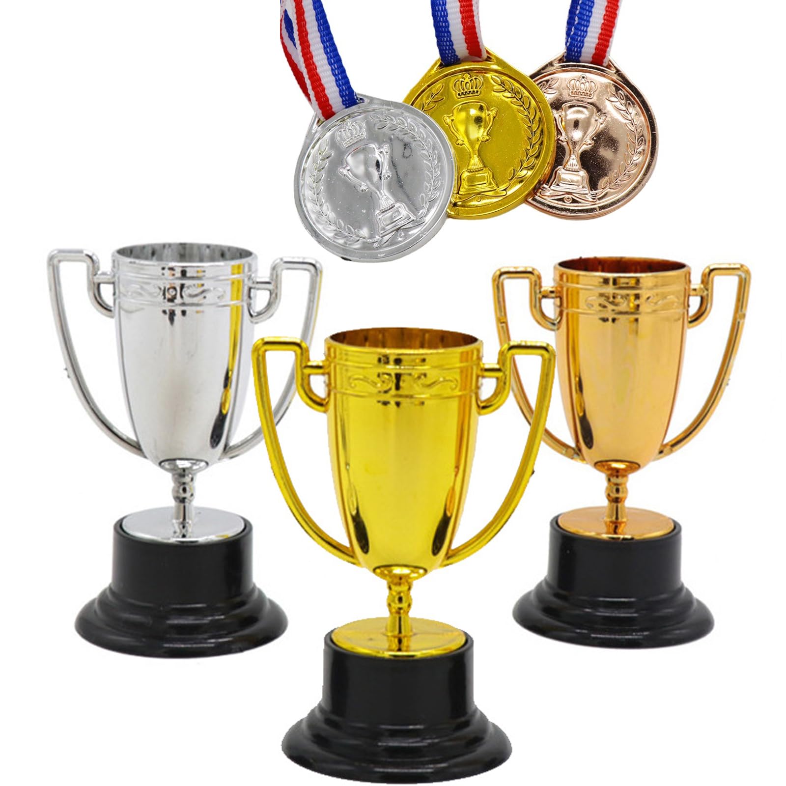 Sponsored Ad – Tazweeq 6 Pack Mini Award Trophy Cup with Medals for Kids, Plastic Gold Silver Bronze Award Trophies Medals Sets for Party Favors, Props, Rewards, Winning Prizes, Competitions, Family Games Prizes