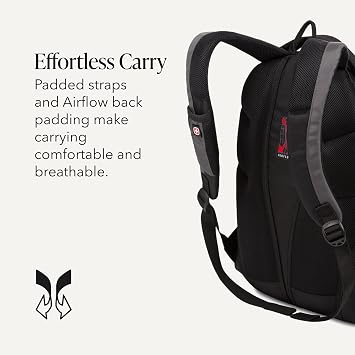 SwissGear 1186 Bungee Backpack, Black/Grey, 17-Inch