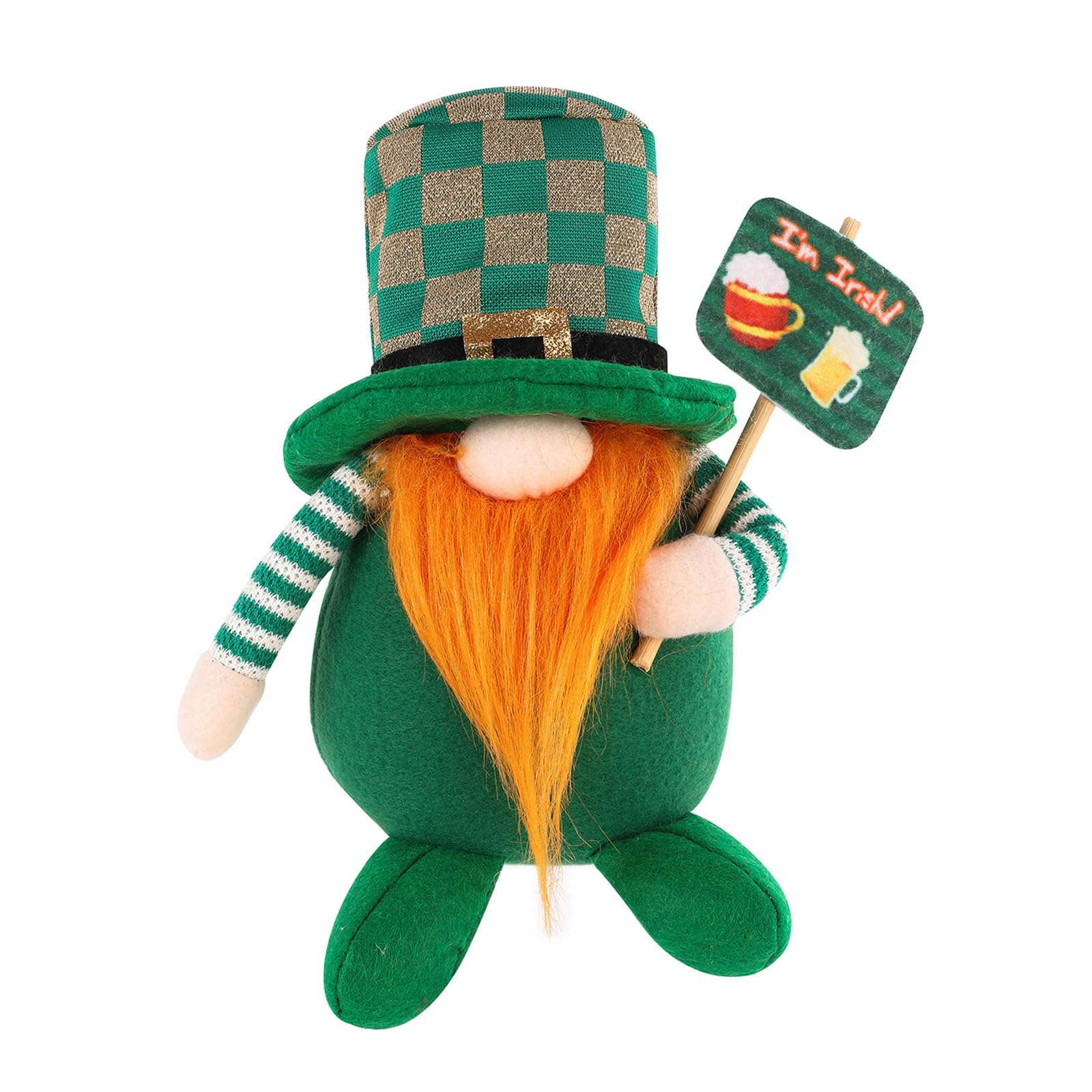 Hsioluted 1PC StPatrick ' s Day Gnomes Irish Gnomes Doll Decorative Toy for Restaurant Dining Table Decorations Supplies Doll