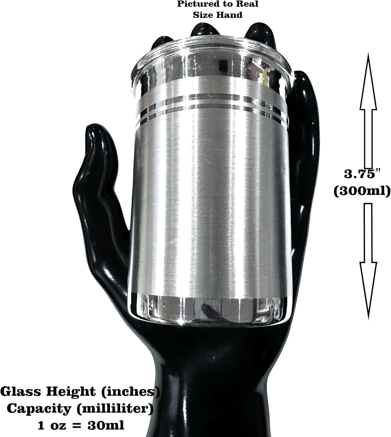 999 Pure Silver Hallmarked Designer Lassi Glass - Style#12 (3.75 inch (300ml))