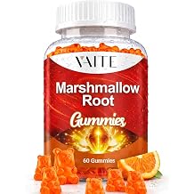 VAITE Marshmallow Root Gummies DGL with Slippery Elm Bark & Aloe Vera Extract 4-in-1 Herbal Complex Chewable Plant-Based Formula Vegan Non-GMO, 60 Count