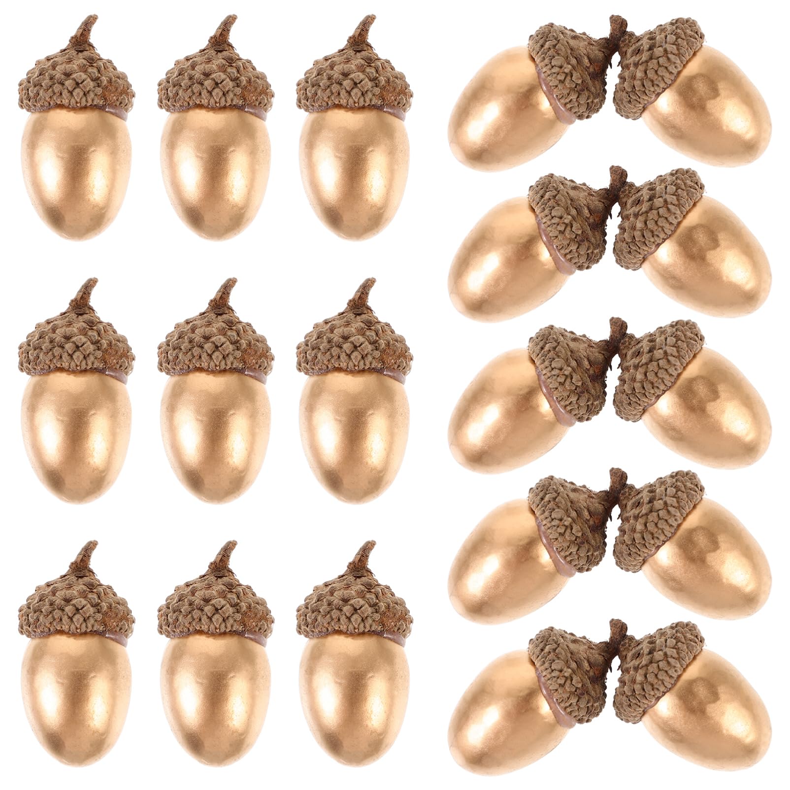 POPETPOP 5 Ensembles Accessoires Photo De Décorations De Noël De Glands Simulés Décorations d'halloween Décorations d'automne pour La Maison Faire La Fête Faux Mousse Golden 40 Pièces * 5