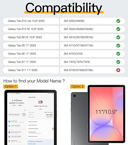 Miniatura 2 de BRAECN Funda resistente para Samsung Galaxy Tab S9 FE de 10.9 pulgadasS9 de 11 pulgadas 2023, funda de silicona con correa de transporte, soporte