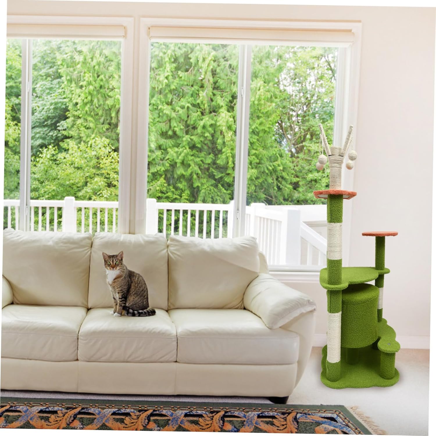 1Pc Cat Climbing Frame Shape Cat for Indoor Cats Durable Scratching Post Premium Design with Thick Pillars for