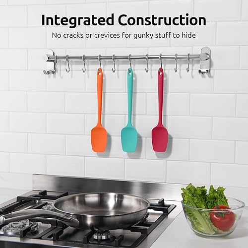 Miniatura 9 de U-Taste Juego de espátulas de silicona para cucharas 480F resistente al calor de grado alimenticio flexible de goma flexible, antiadherente, para