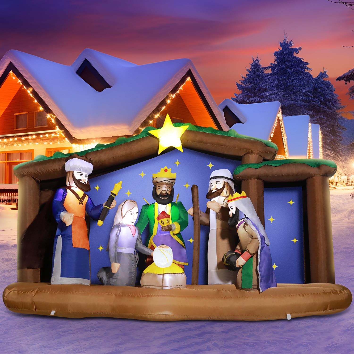 Snapklik.com : DomKom Large 8FT Christmas Inflatables Nativity Scene ...