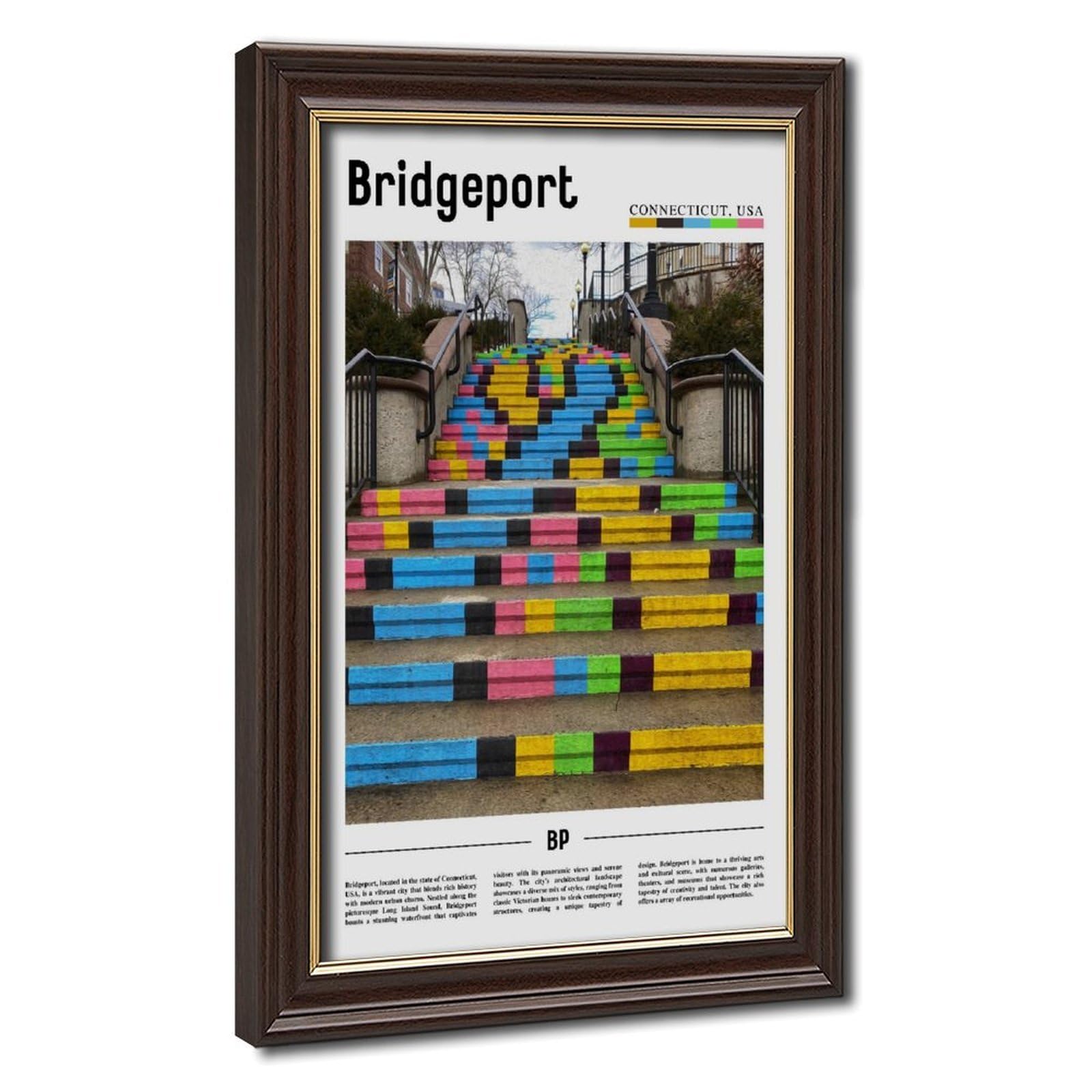 Wcyb Mokume Gane Frame Bridgeport Connecticut The United States Of America Landscape Travel Prints Posters Canvas Deco Paintings Wall Art For Office Living Room Hangable Fra