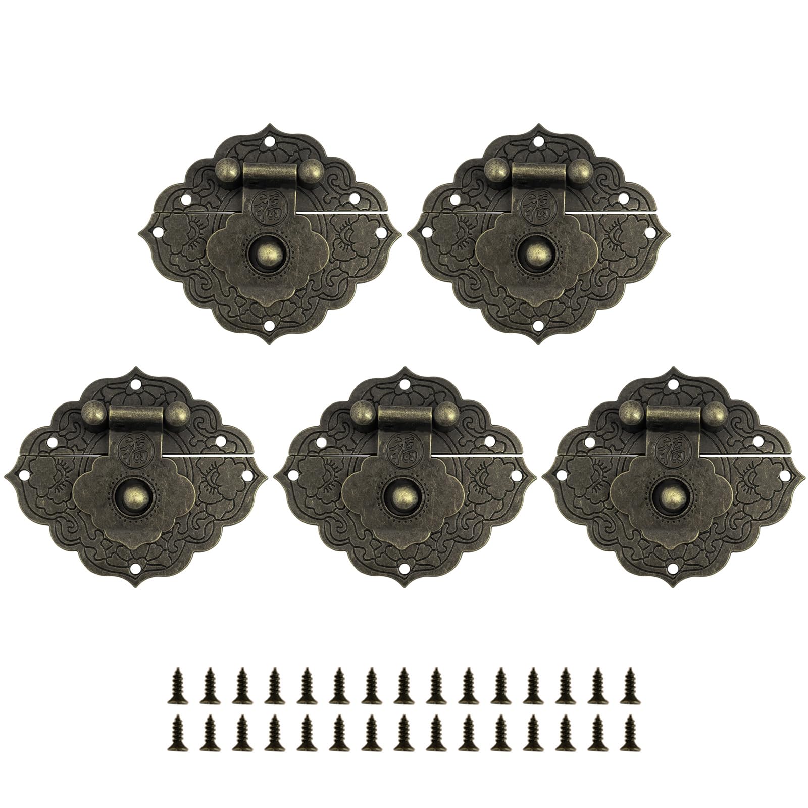 5pcs Antique Styles Metal Latches Hardware Rustproofed Clasps for Craft Projects and Home Decoration Easyly Install Hardware