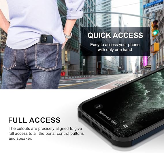 BEZ Case for iPhone 11 Phone Case Cover, Compatible with iPhone 11, Shock Absorbing, Heavy Duty Tough Dual Layer, Dark Blue Navy