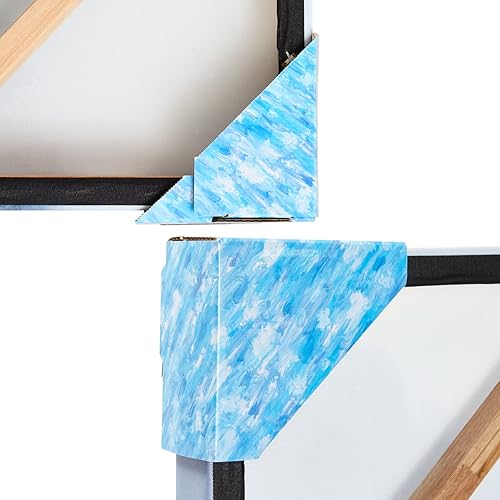Miniatura 2 de Paquete de 100 protectores de esquina para marcos de fotos azules para arte de envío, bordes de cartón ajustables para mudanza (se adapta a marcos