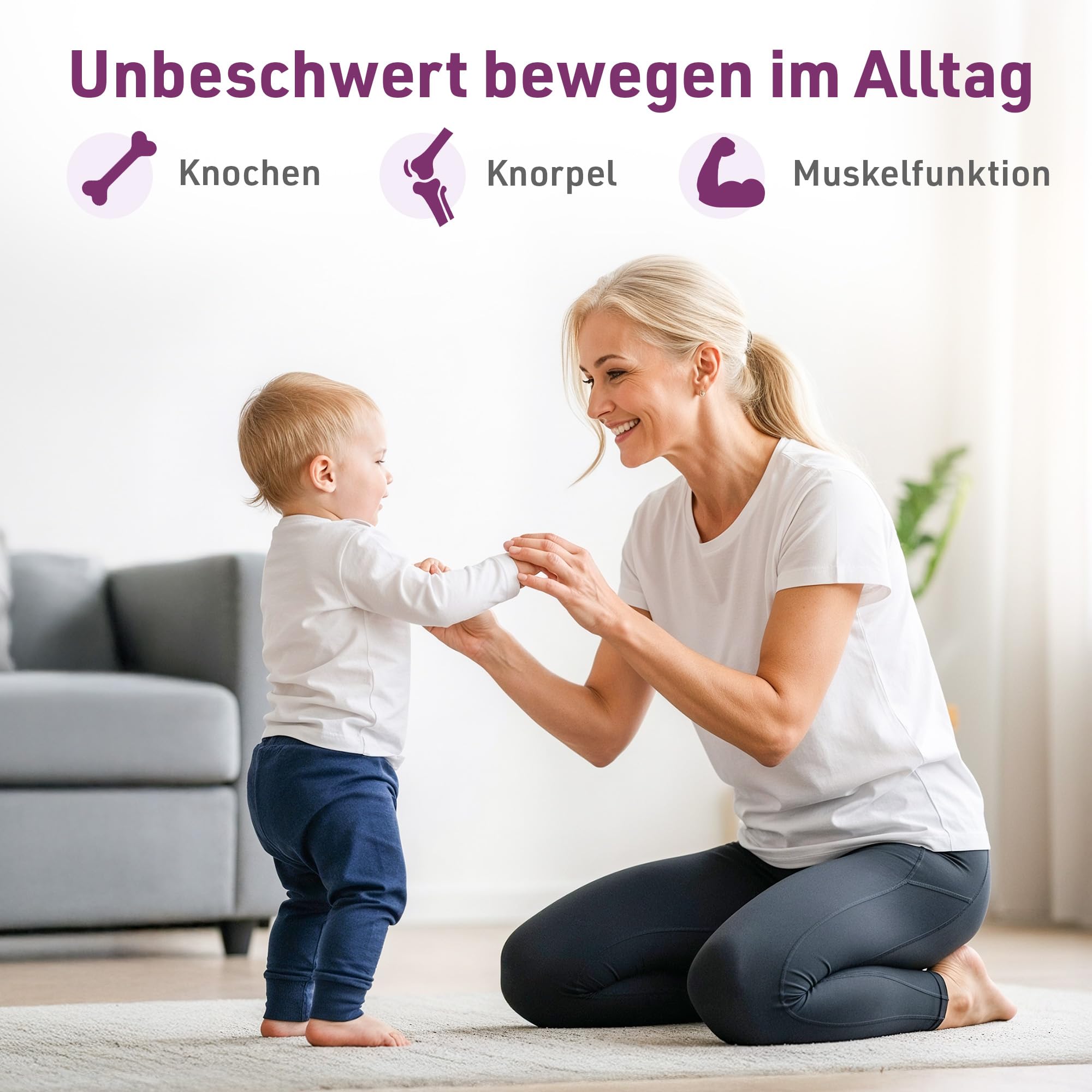 FREUDENSPRUNG für Knochen, Knorpel, Muskelfunktion und mit Weihrauch für die Gelenke - 120 Kapseln mit Glucosamin, Chondoitin, Kollagen, Mangan, Kurkuma, Weihrauch, Vitamin C/D/K - hochdosiert.
