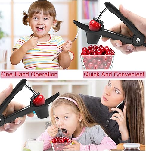 Miniatura 3 de Picadora de cerezas, herramienta para deshuesar de oliva, removedor de herramientas para deshuesar cereza, removedor de núcleo de pozo de frutas con