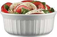 Vista 3 de CorningWare, cazuelas redondas estilo francés de 16 onzas con cubierta plástica, Blanco