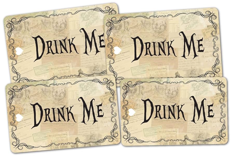 Amazon.com: Handra 50pcs Drink Me Tags Alice in Wonderland Drink Me Tags, Open Me, Take Me, Eat Me, Mad Hatter Tea Party Decorations (Drink Me) : Health & Household for Free Printable Eat Me Tags