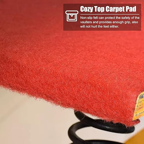 Miniatura 3 de ZIMGOD Escalera de gimnasia junior, trampolín para niños con 2 resortes y alfombra acolchada, equipo deportivo para interiores y exteriores, equipo