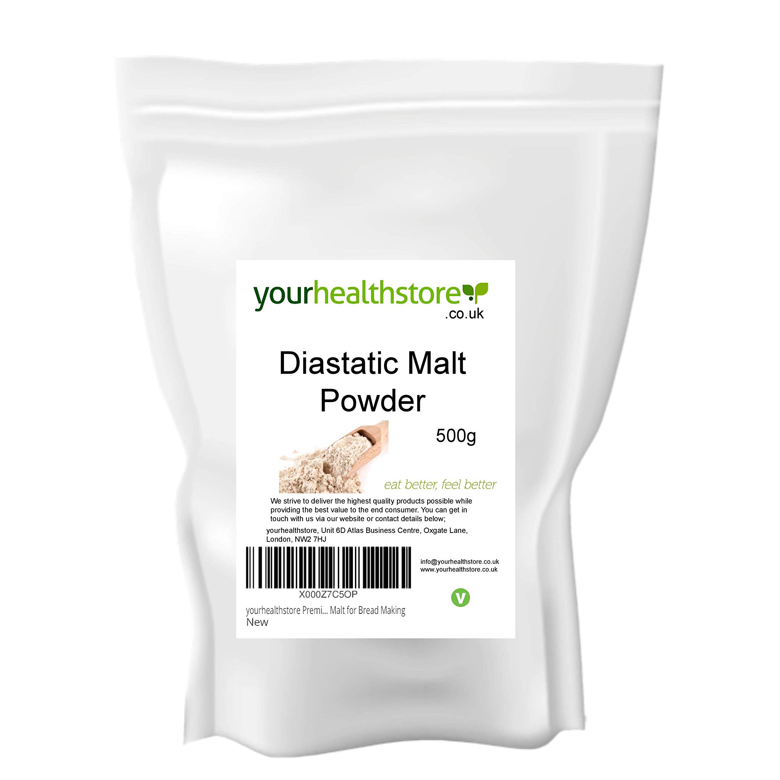 yourhealthstore Premium Diastatic Malt Powder 500g Barley Malt for