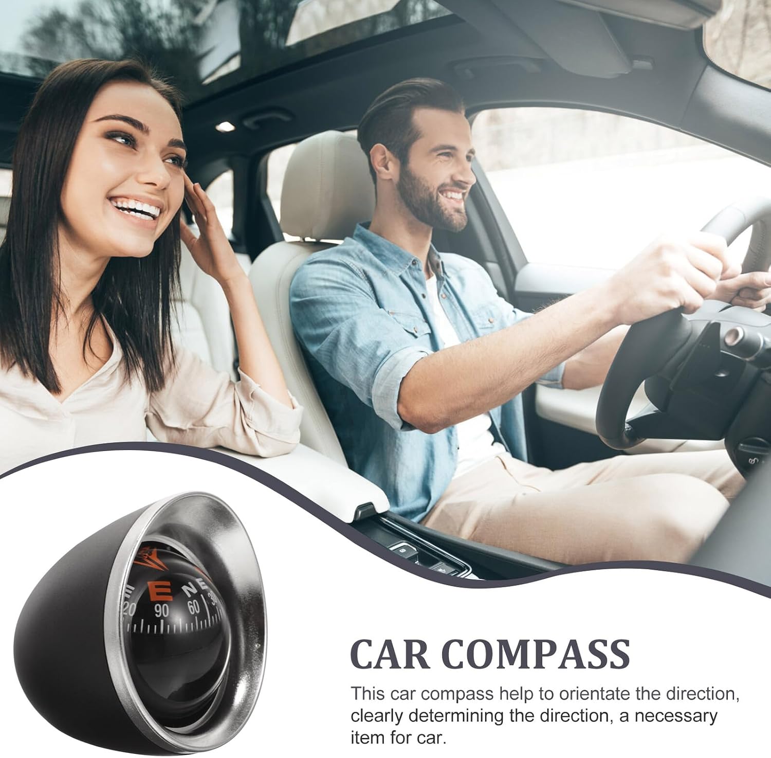 BESTonZON Automotive Compass Ball and Car Compass Dashboard Navigation for Off-Road Vehicles Boats and Trucks with Surface Mount for Marine Use