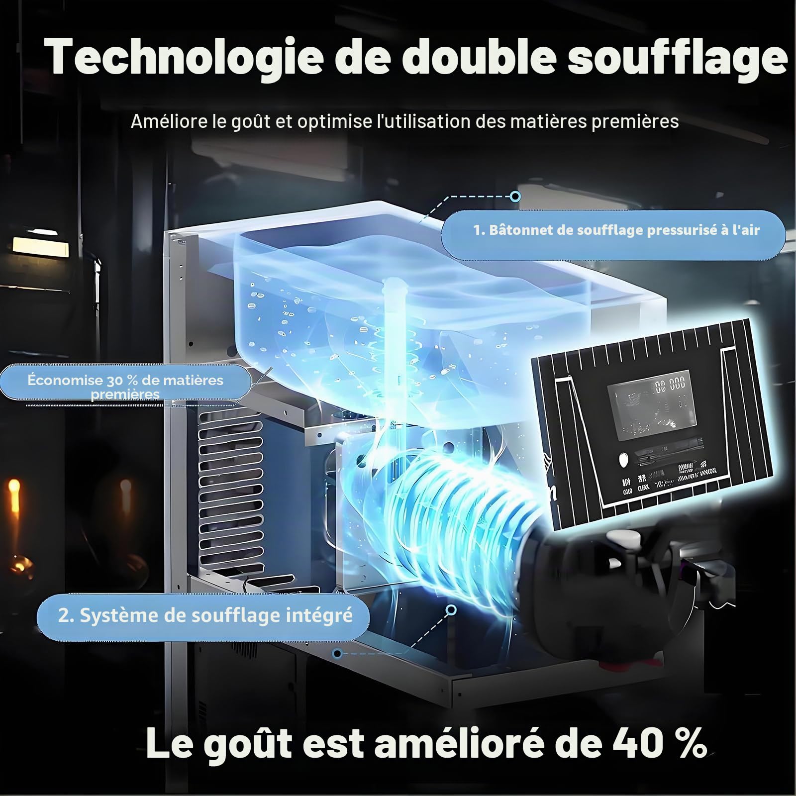 Machine à Glace Italienne Professionnelle 450 W, Machine à Glace Italienne avec pré-Refroidissement, Nettoyage Automatique, écran LCD,pour Restaurants,boutiques,Snacks,Mono-Parfum Orange