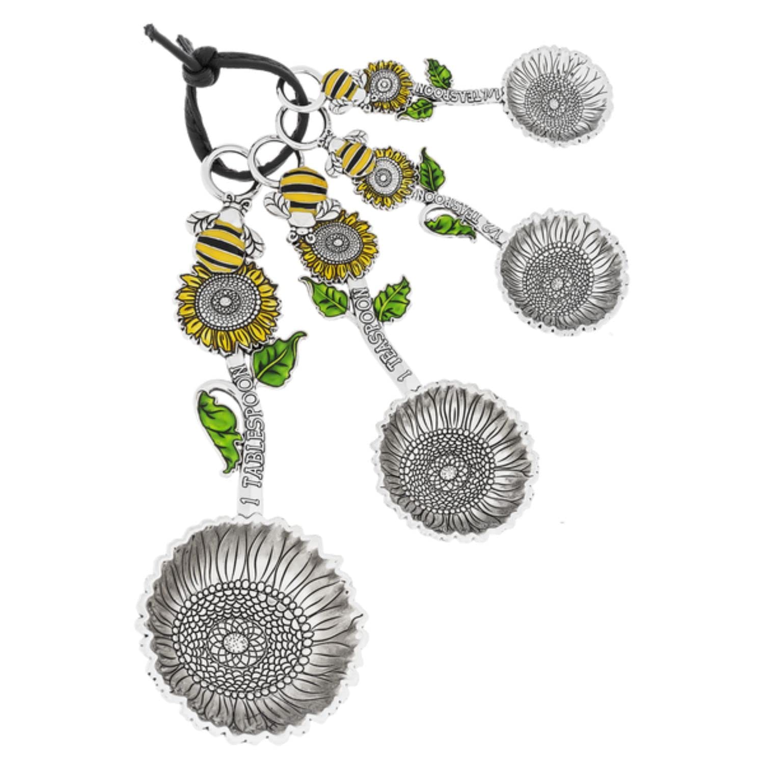 Ganz Bumble Bee Lot de 4 cuillères à mesurer en zinc Argenté 13 cm