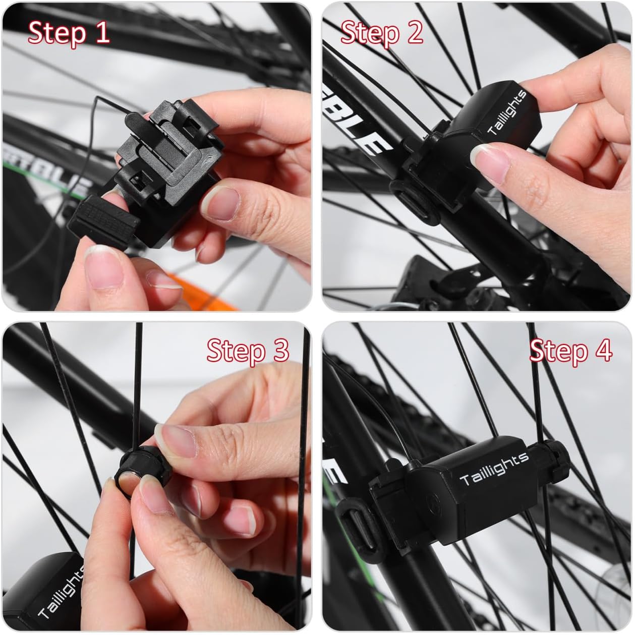 HANABASS 5pcs Bike Tail Light Led Rear Light for Night -Brightness Reflector Accessory Engineering Compact Fit for Bikes