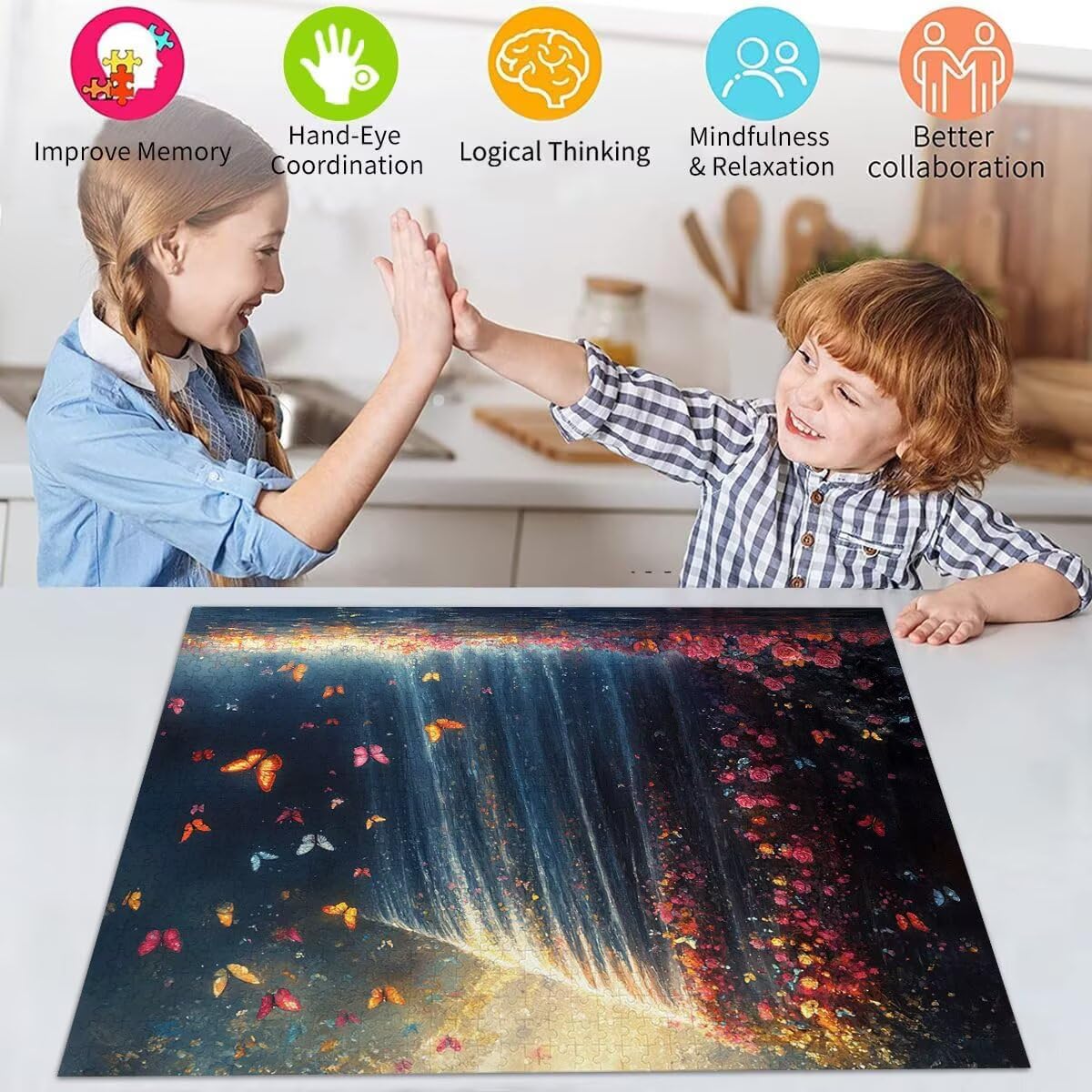 Puzzle Erwachsene 2000 Teile Fallen Schmetterling Educa Jigsaw für Kinder ab 8 Jahren Mädchen Jungen, Erwachsene Impossible Klassische Puzzles, Anspruchsvoll Spielspaß, Als Geschenke 70x99cm t-850