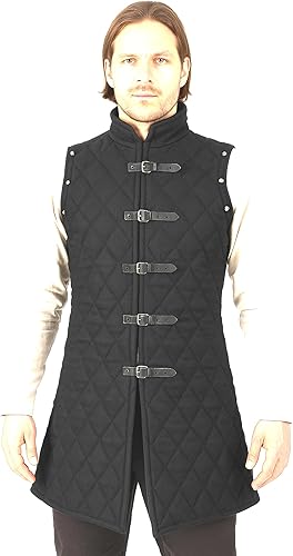 THE MEDIEVALS Gambeson Abrigo acolchado grueso Aketon Chaqueta Armadura Tela de algodón