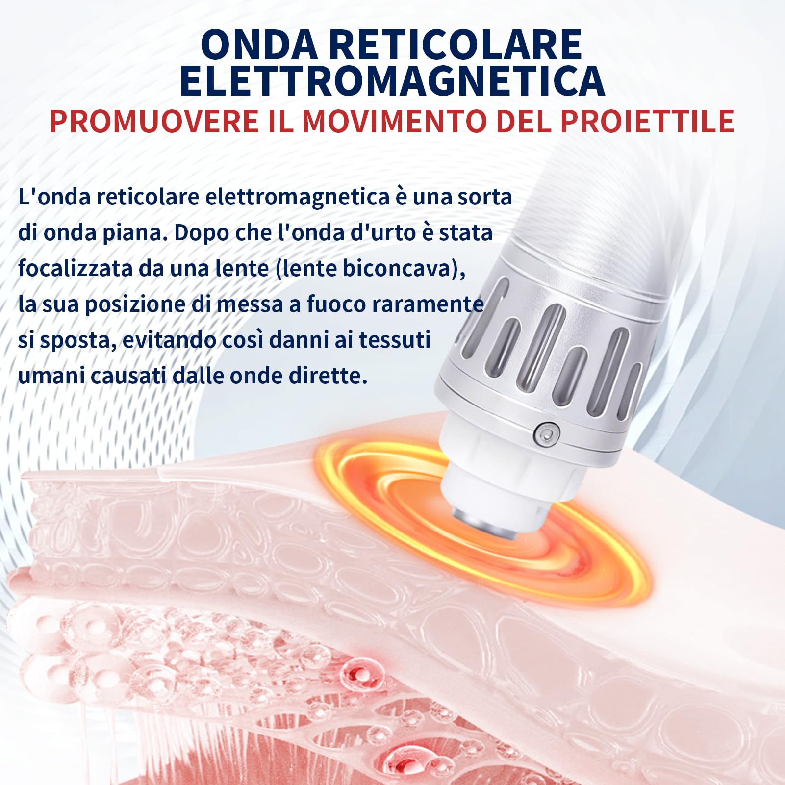 Macchina per Terapia con Onde d'Urto Extracorporee a 7 Testine, Regolabile 1-16Hz e 5-250mm, per Rilassamento Muscolare, Dolori Articolari, Riparazione Tessutale e Circolazione Sanguigna Migliorata