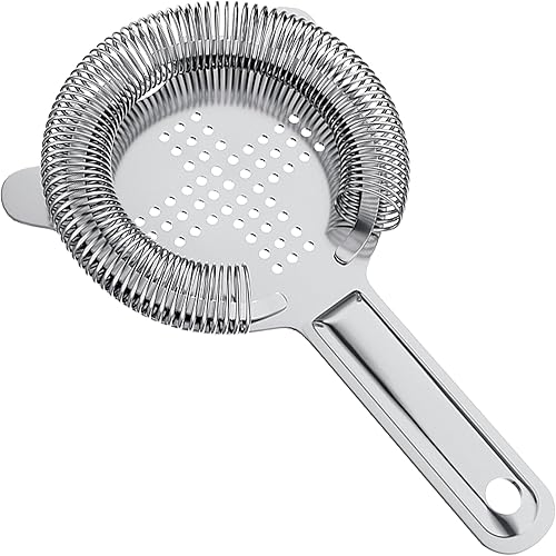Miniatura 13 de Homestia Julep - Colador de barra de acero inoxidable, cuchara de cóctel para uso doméstico o comercial, colador de cobre antiguo 304 para C Julep