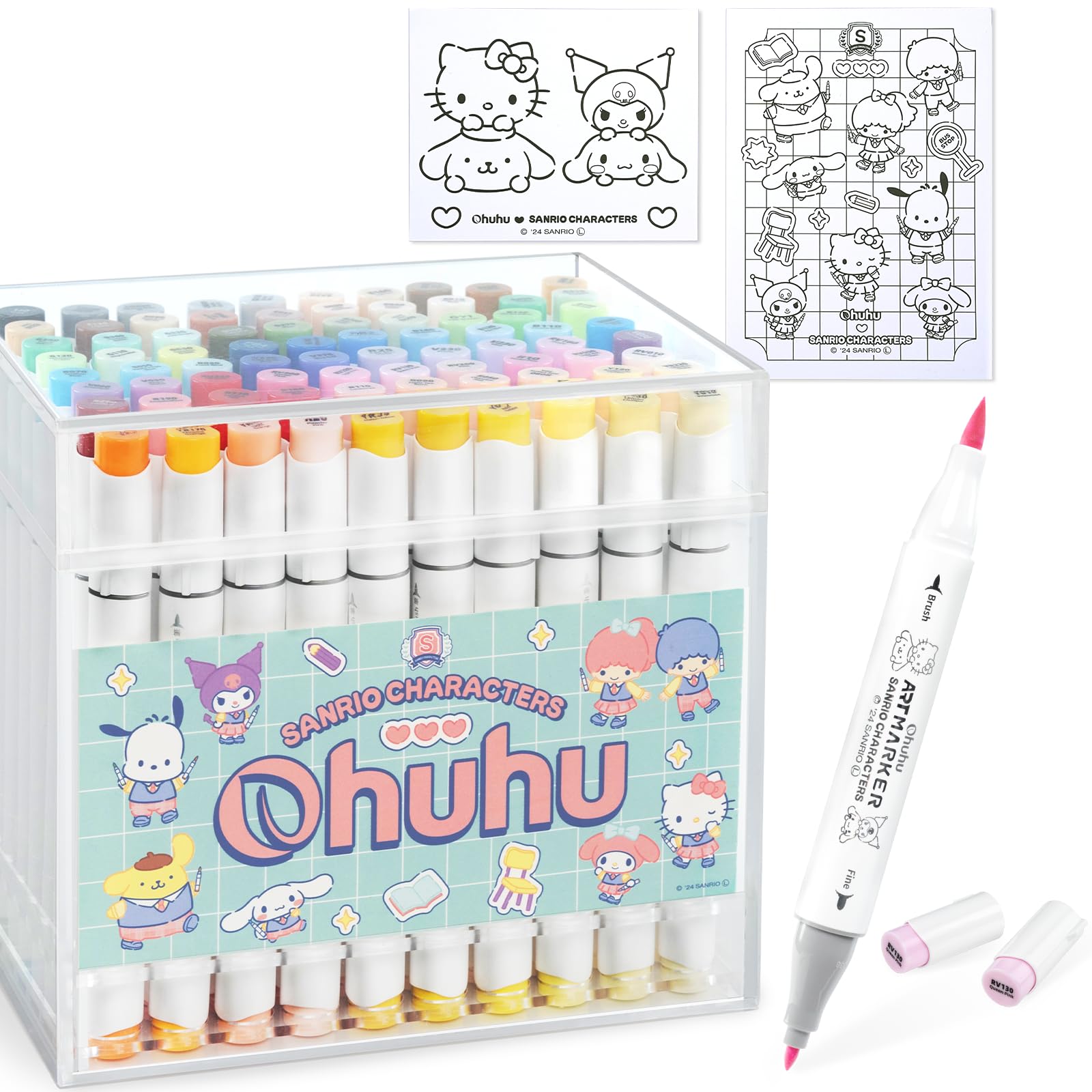 Ohuhu Illustration Markers, 80 Colors with Sanrio Characters