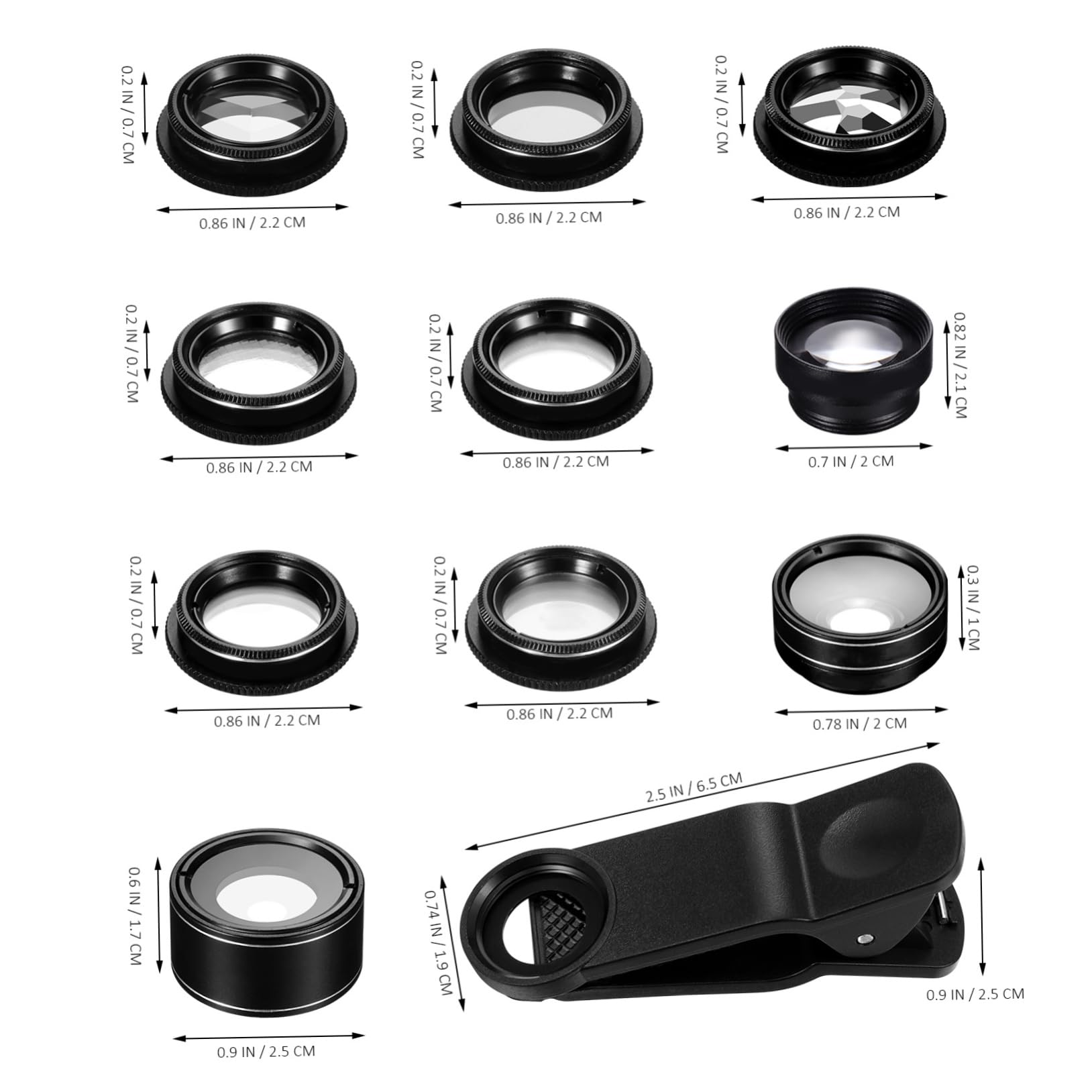 Gatuida Obiettivo Grandangolare Per Telefono Lente Macro Per Smartphone Kit Obiettivi Portatili Per Tablet Obiettivi Durevoli Per Fotocamera
