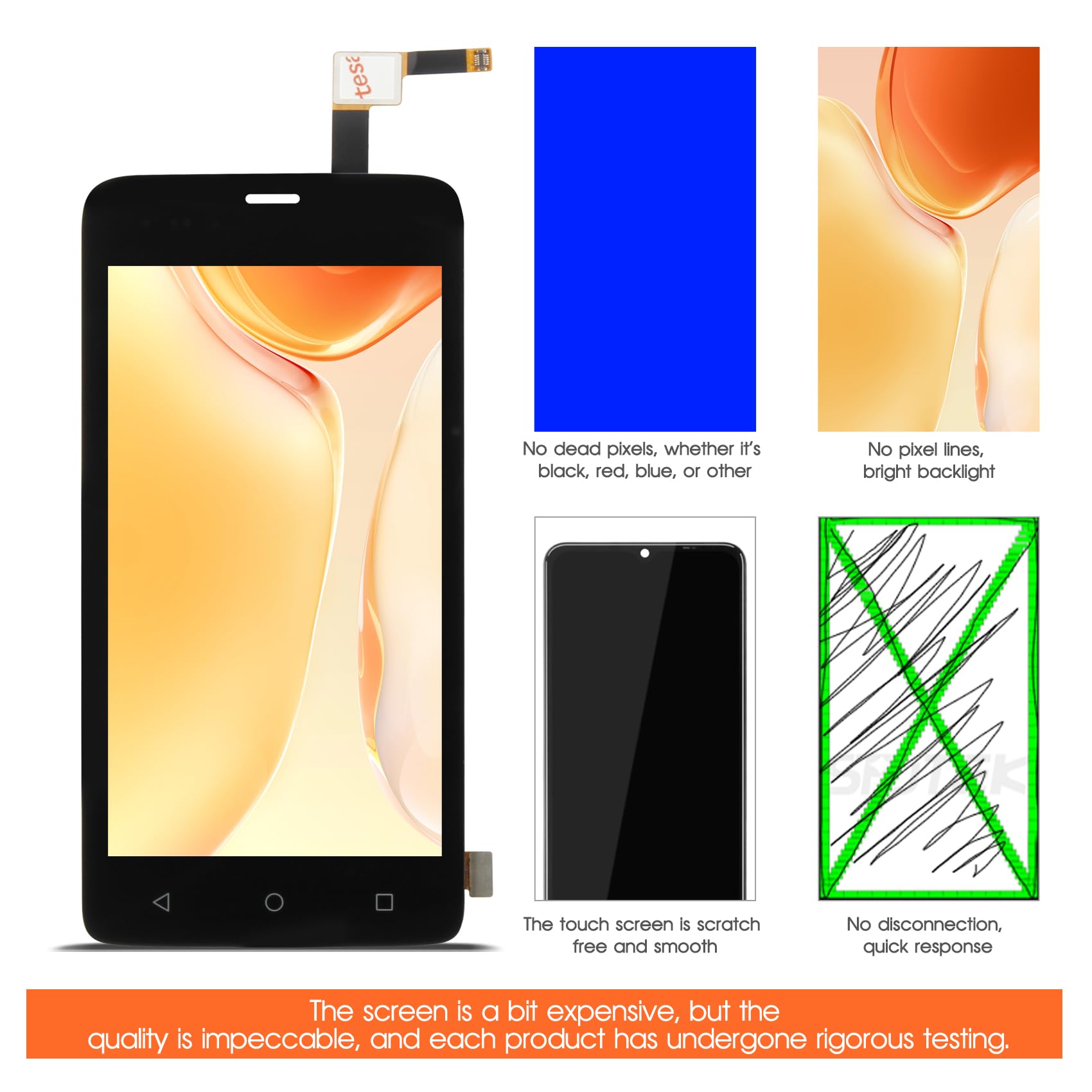 AGCUT Display LCD per Honeywell EDA51 Schermo di Ricambio per Honeywell EDA51 Display LCD Touch Screen Digitalizer Sostituzione Schermo Assemblea di Riparazione con Strumenti, Nero