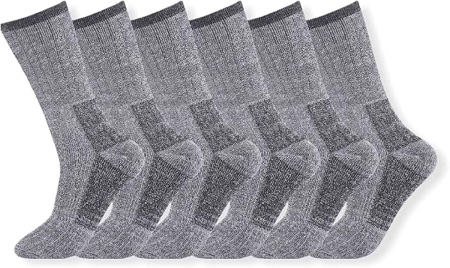 Merino Wool Socks for Mens, Premium Quality, Breathable, Merino Blend, Thermal, Warm, Hiking Work and Ideal for out door, walking work, autumn and winter, Grey, Pack of 6