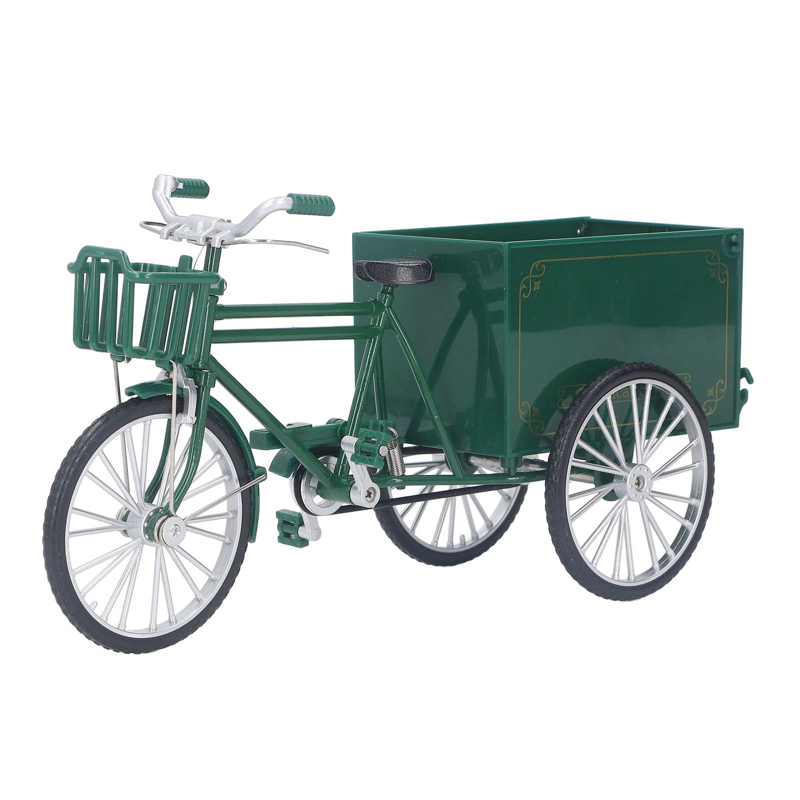 FUZHUI Vintage Tricycle Model - Unique Nostalgic and Quality Alloy Construction for Home Decor and Imaginative Play (Green)