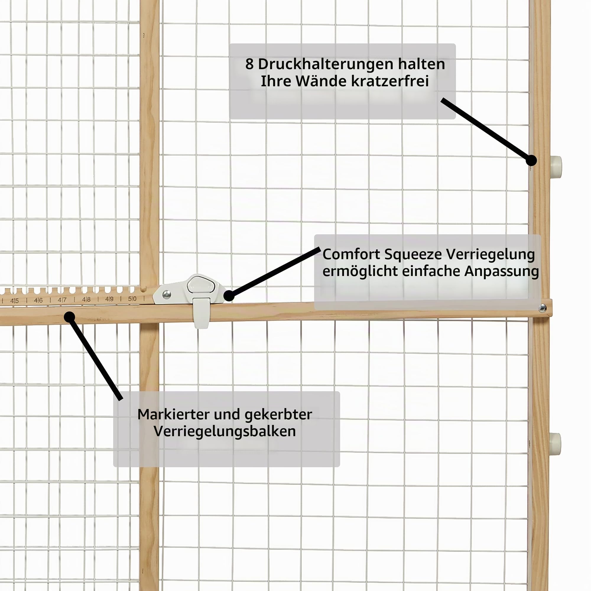 MidWest Homes for Pets - Hundeschutzgitter, Drahtgitter für Haustiere, ausziehbar, 73,6 bis 127 cm breit, 111,7 cm hoch, Holz, pulverbeschichteter Draht