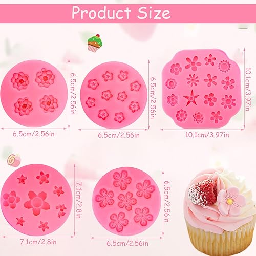 Miniatura 5 de 5 moldes de silicona para dulces, mini margaritas de fondant de chocolate para decoración de pasteles, moldes de arcilla polimérica pequeños, molde