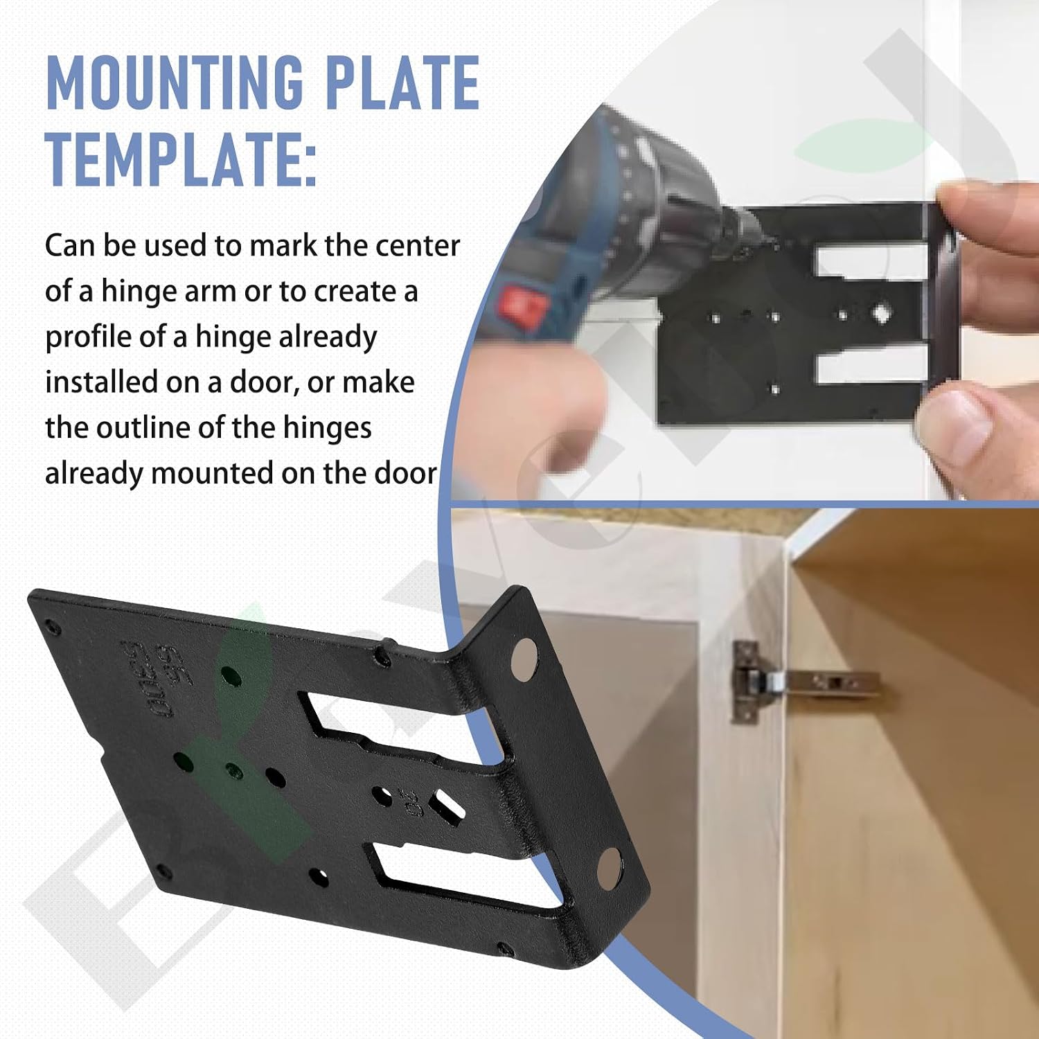Mounting Plate Template, Use for Marking The Location of Bl-um Mounting Plates On Cabinet Side Panels