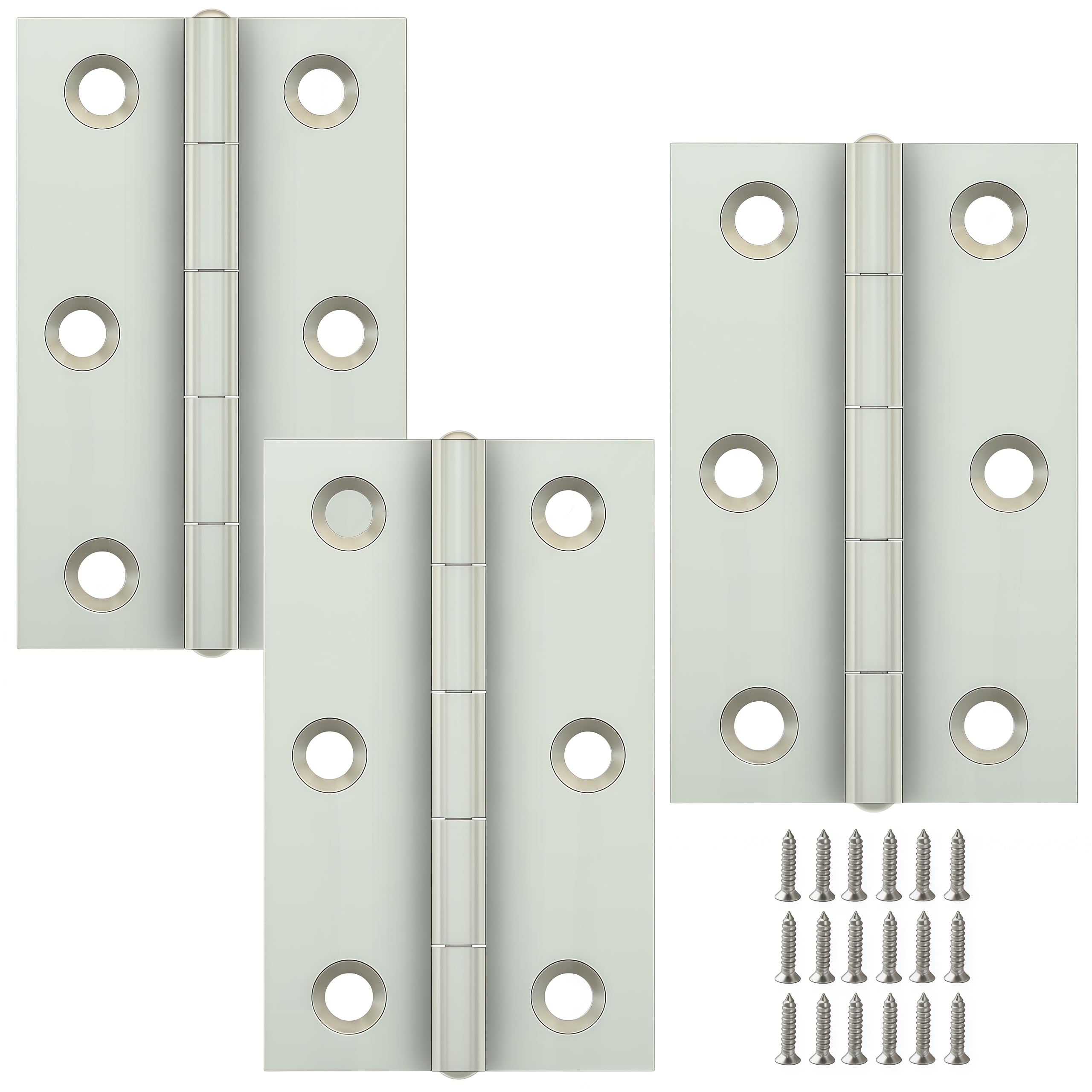 Vbnexyr Regular Door Hinges 3 Pack Stainless Steel Folding Hinges For Cabinets Casement Hinges And Door/Window Hardware With Screws 68 * 42 * 1.5Mm [Steel Core]