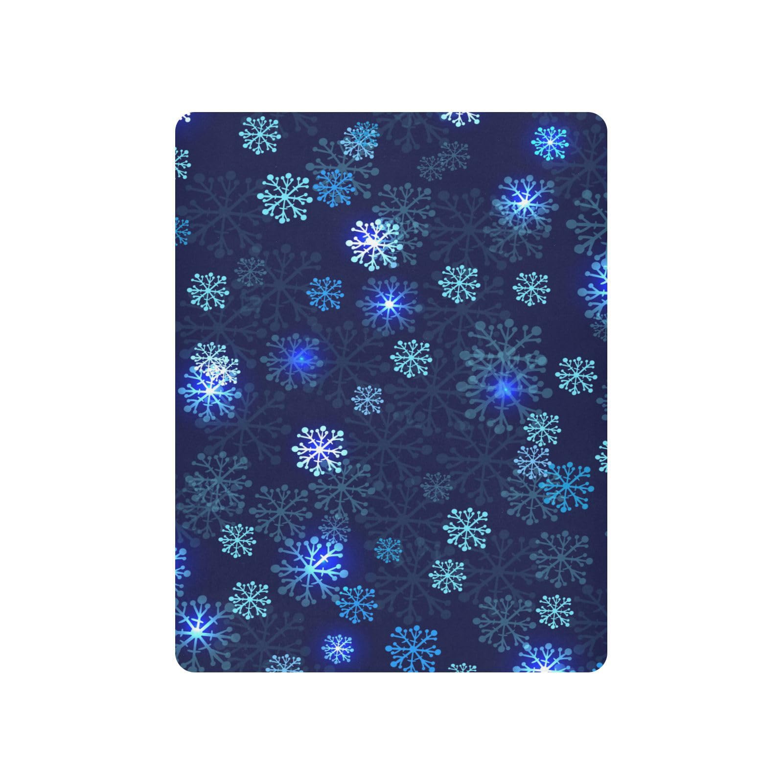 Moudou Blue Christmas Snowflake Playard Sheet for Boy Girls, Soft Breathable Fitted Toddler Sheet for Standard Playard Bed Mattress, 39 x 27 x 5 Inch