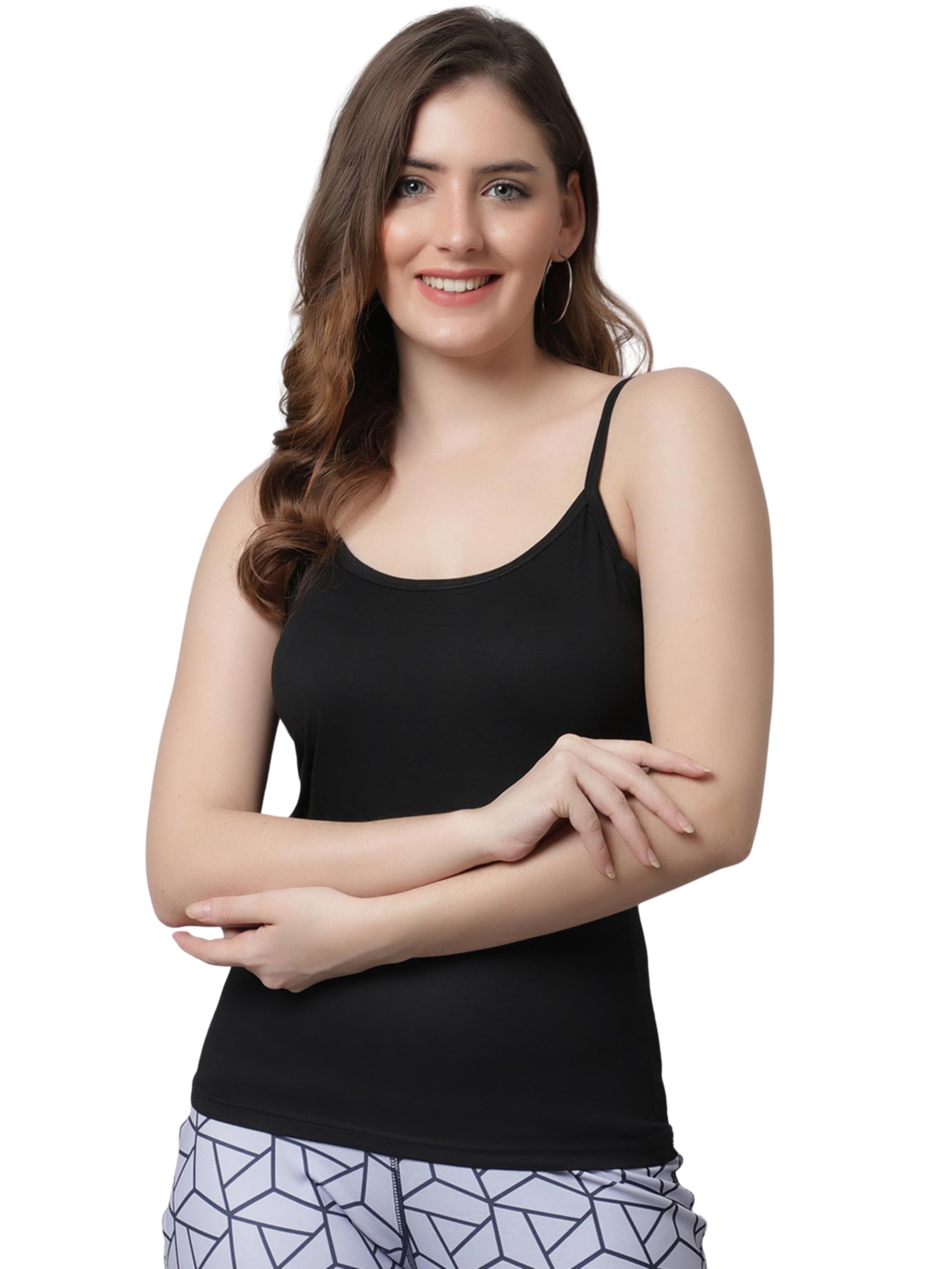 Women’s & Girls Slim Fit Cotton Strap Camisole Top | Soft & Breathable Fabric | Round Neck Sleeveless Innerwear or Casual Layering Tank | Comfortable Daily Essential | All-Day Ease-image-10