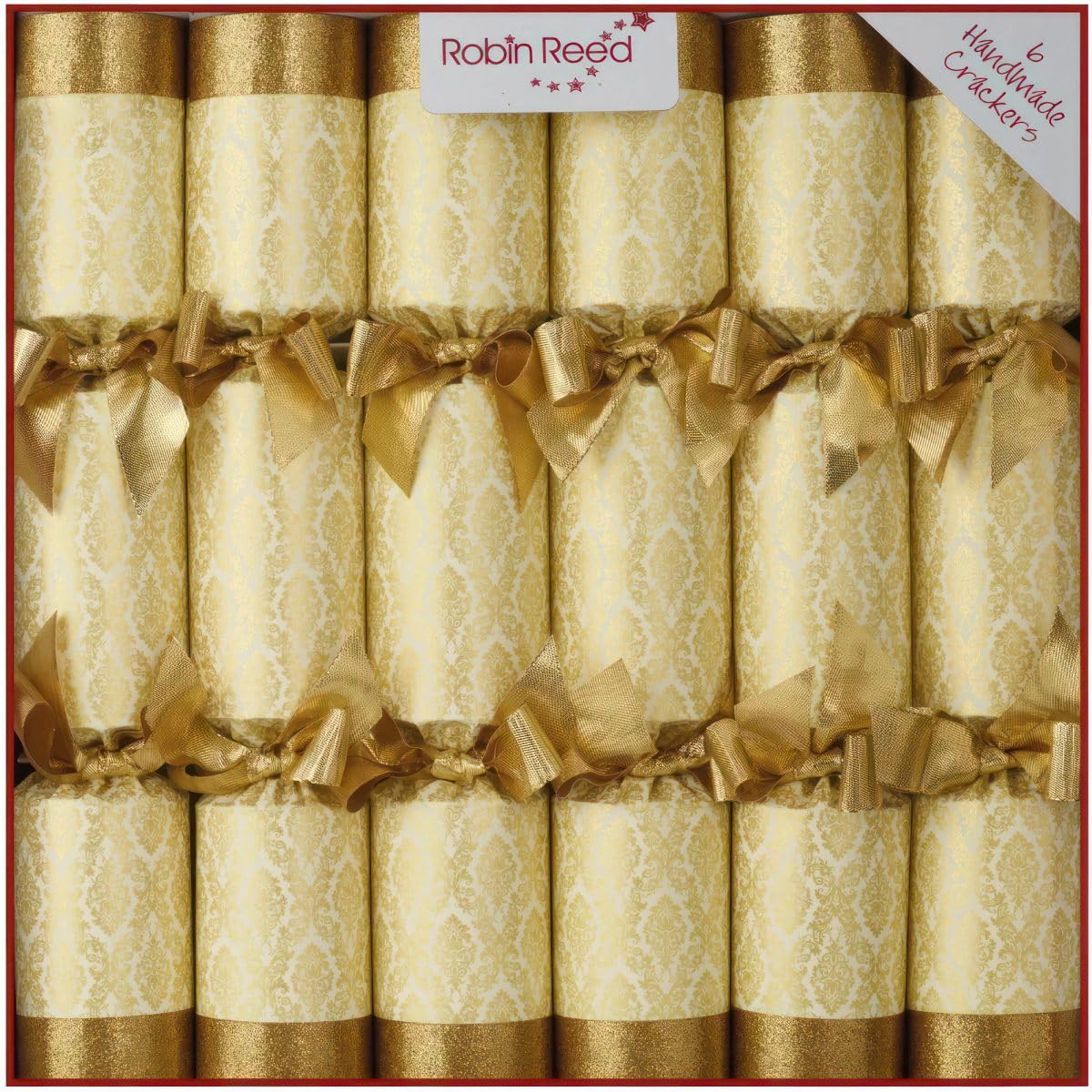 Crackers Ltd Gold 6 X Damask Christmas Crackers By Robin Reed
