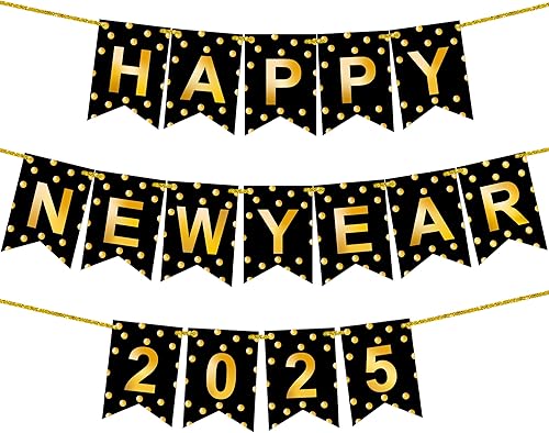 Miniatura 1 de Pancarta brillante y feliz año nuevo 2023-10 pies, sin bricolaje  Decoraciones NYE 2023  Cartel de feliz año nuevo para suministros de fiesta de Año